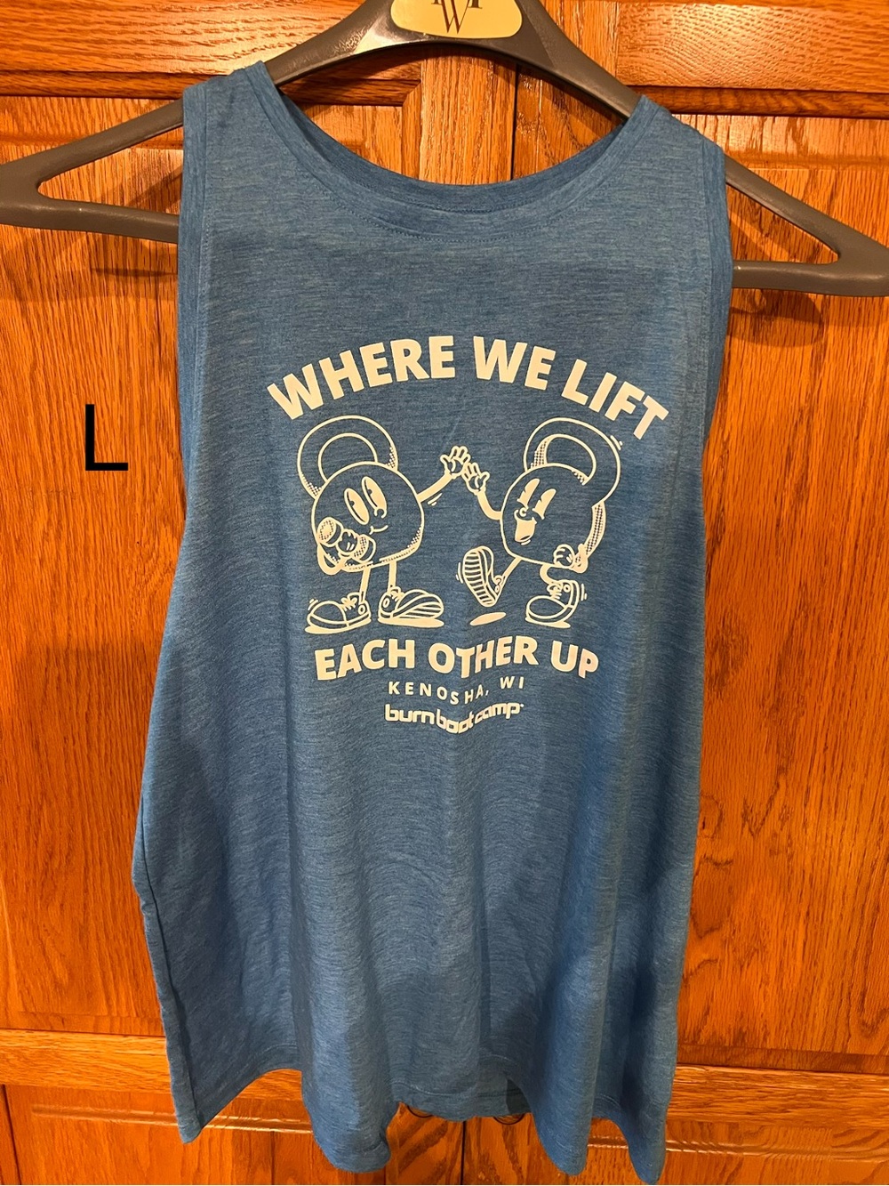 Where We Lift Blue Graphic Tank Top - burnbootcamp Kenosha Wisconsin
